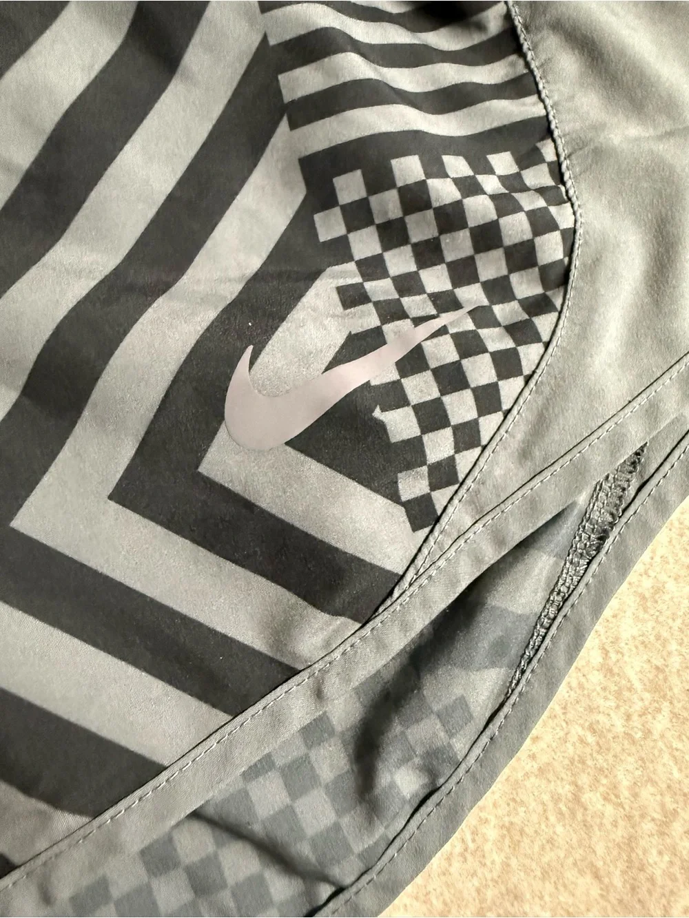 Nike‎ Women's Gray Geometric Print Athletic Shorts